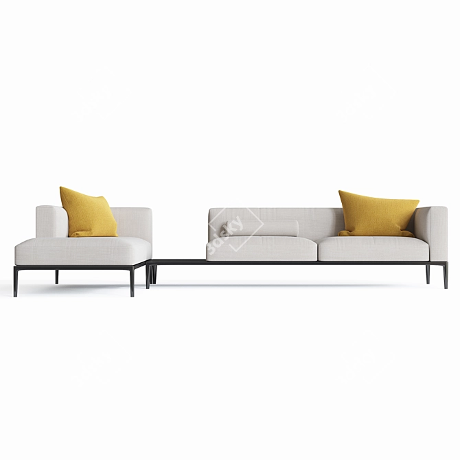 Elegant Jaan Sofa: Walter Knoll 3D model image 2