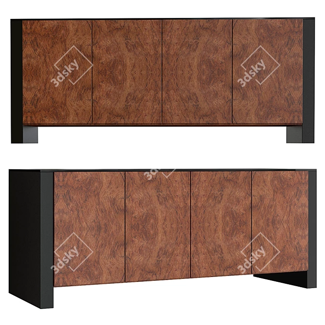 Elegant Vertigo Living Room Cabinet 3D model image 1