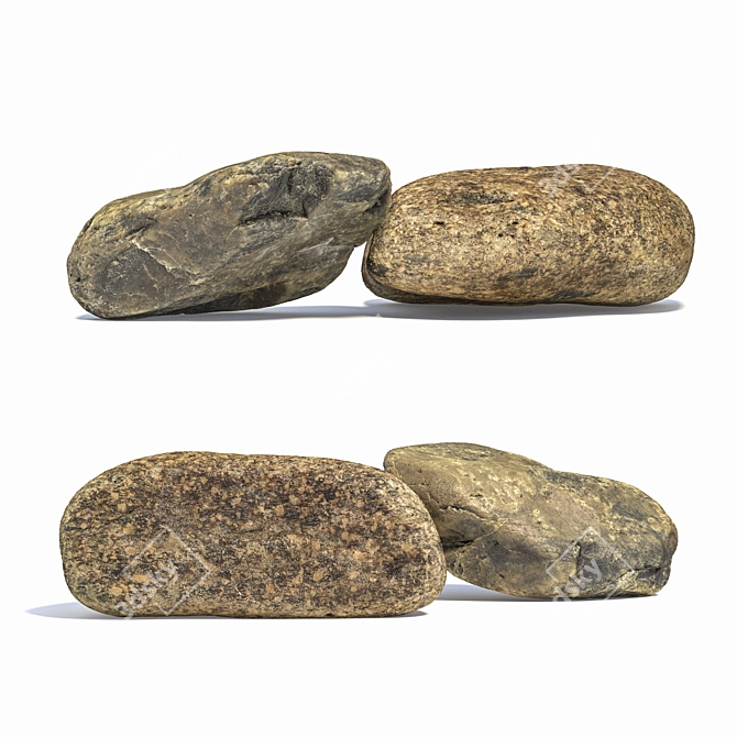 360° Scanned Stone Textures 3D model image 1