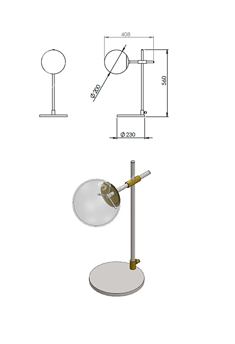 Title: Kilinski Art Table Lamp 3D model image 5