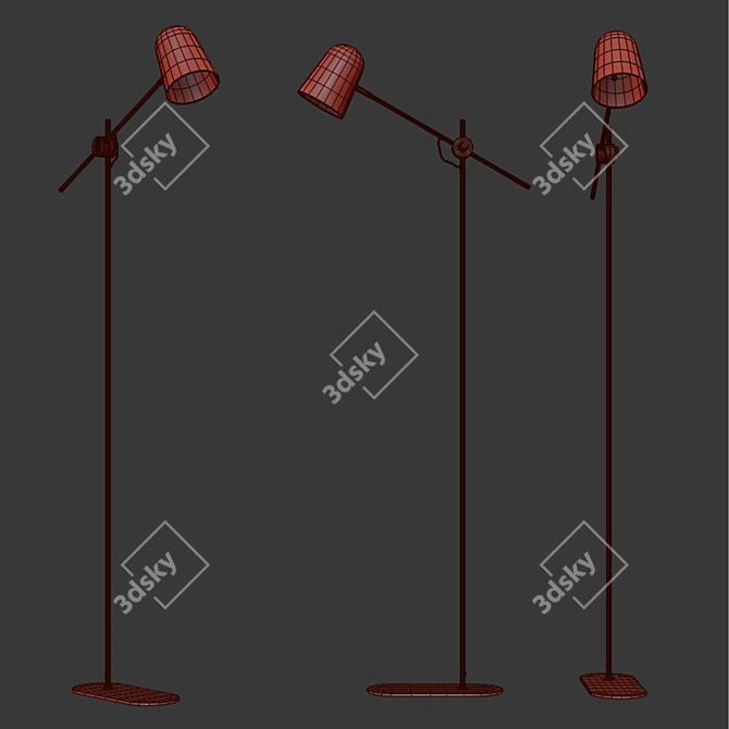 Bolia Bureau Floor Lamp - Sleek and Stylish Lighting 3D model image 6
