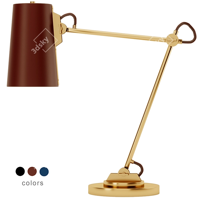 Benton Adjustable Desk Lamp: Designer Elegance 3D model image 1