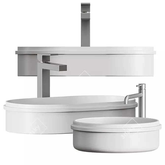 Rise Washbasin: Stylish and Evolutionary Design 3D model image 1