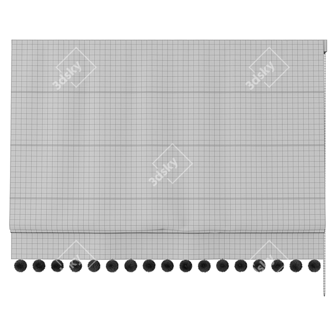 PomPom Roman Curtains: Elegant and Stylish 3D model image 3