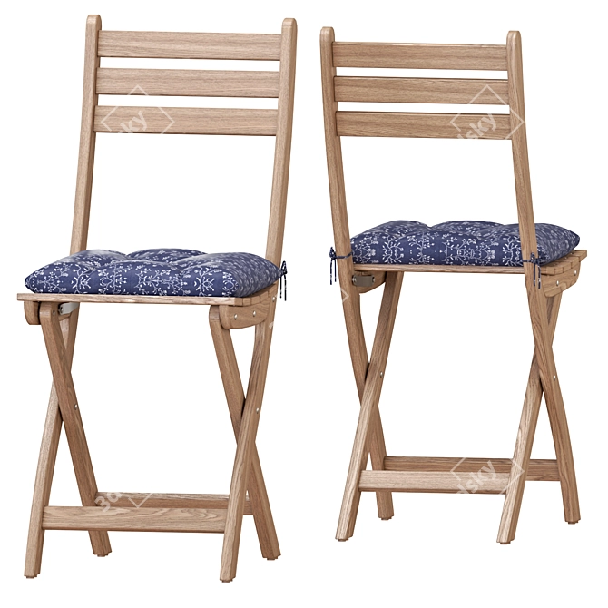Foldable Outdoor Table and Chair Set 3D model image 2