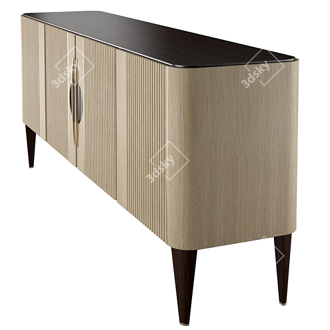 Elegant Beige&Brass Sideboard 3D model image 2