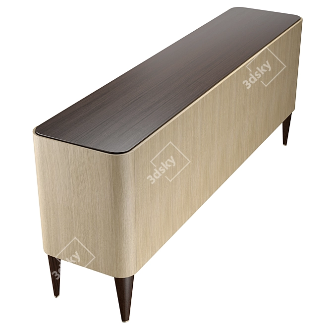 Elegant Beige&Brass Sideboard 3D model image 3