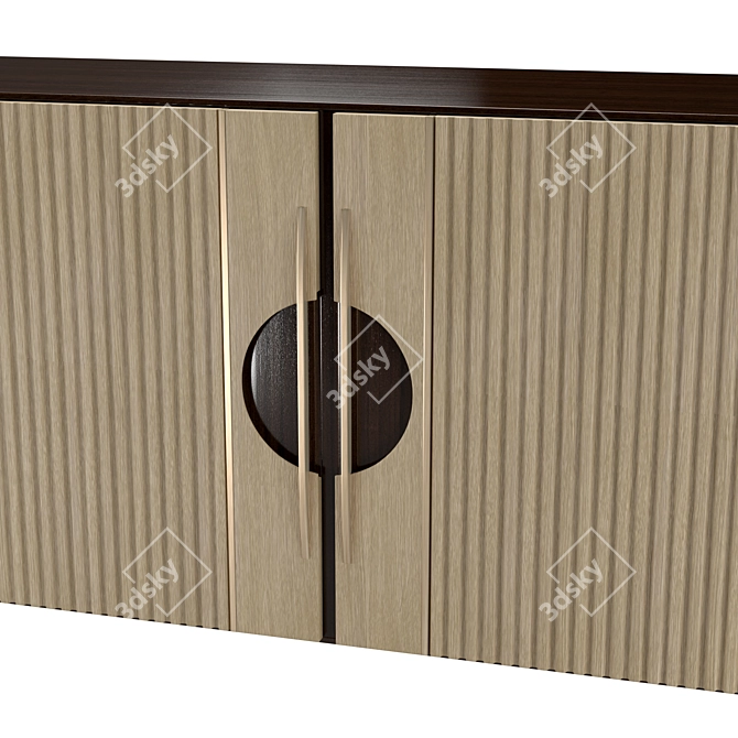 Elegant Beige&Brass Sideboard 3D model image 4
