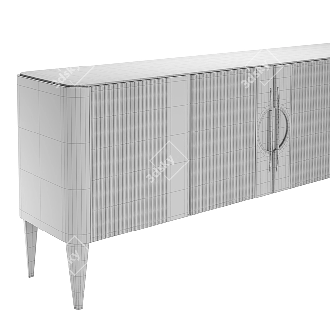 Elegant Beige&Brass Sideboard 3D model image 5