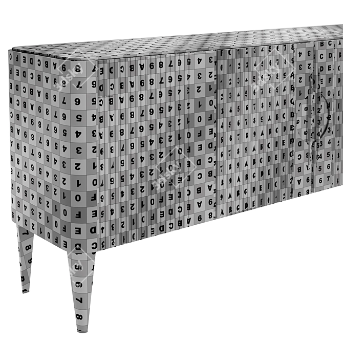 Elegant Beige&Brass Sideboard 3D model image 6