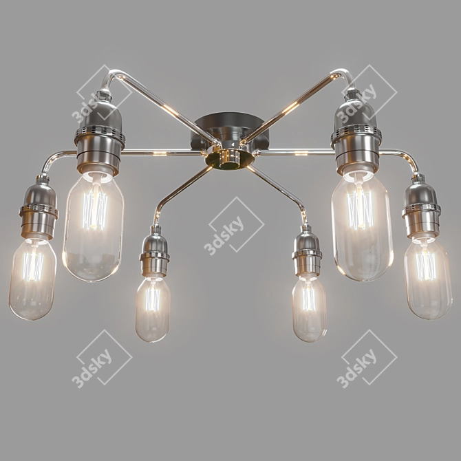 Brooklyn 5-Light Flush Ceiling Fixture 3D model image 1