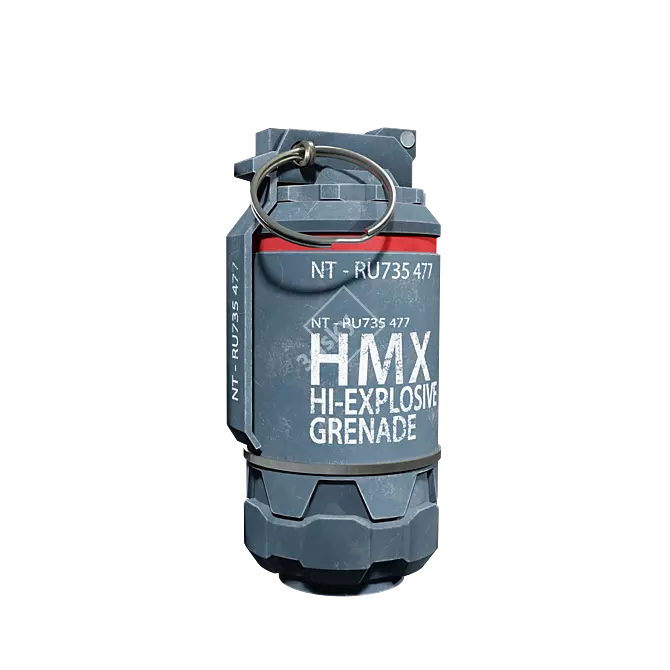 Explosive Polygonal Grenade 3D model image 1