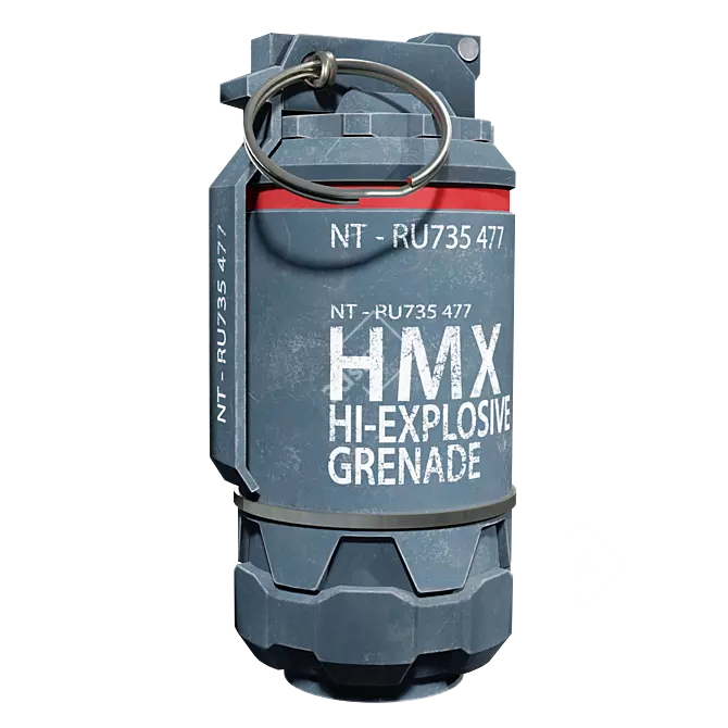 Explosive Polygonal Grenade 3D model image 4