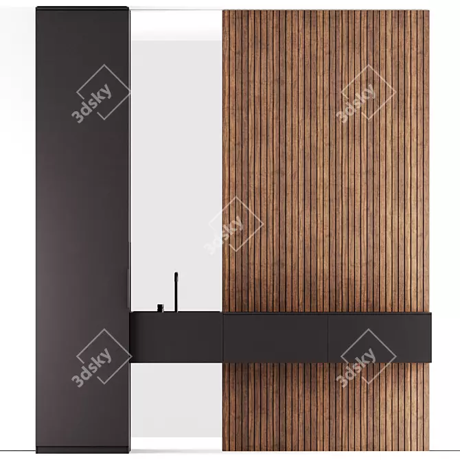 Modern Bathroom Furniture Set 3D model image 1
