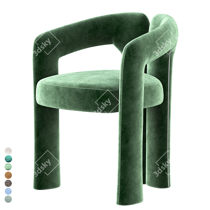 Modern Dudet Chair by Cassina: Stylish and Comfortable 3D model image 3