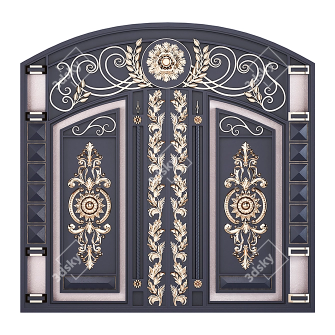 Modern Metal Gate Design 3D model image 1