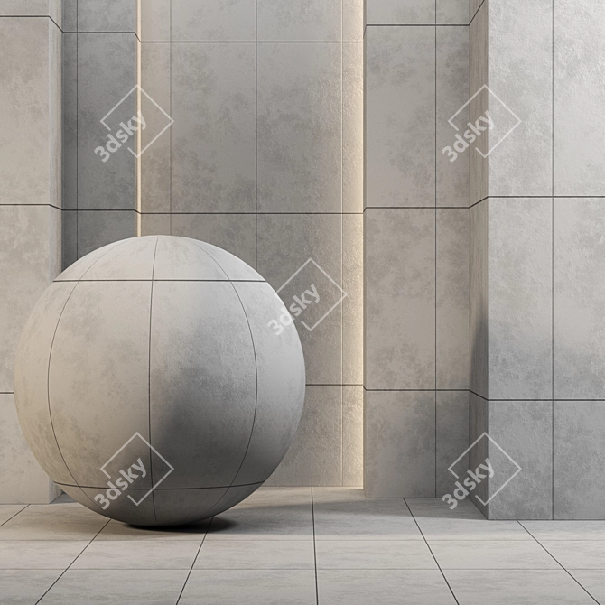 4k Seamless Concrete Tile Texture 3D model image 1