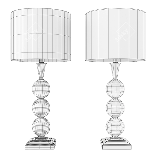 Modern Brass LED Table Lamp 3D model image 2