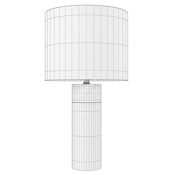 Brass & Concrete Table Lamp 3D model image 2