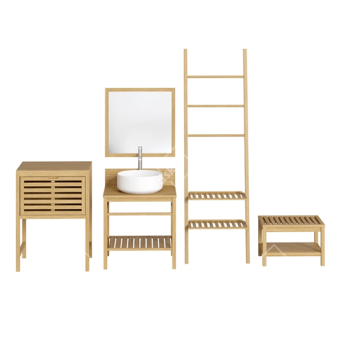 Haumea Acacia Bathroom Set 3D model image 1