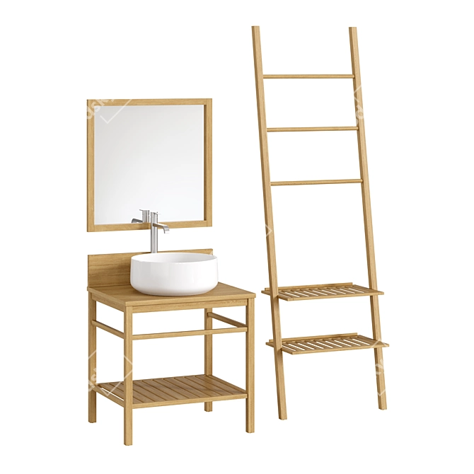 Haumea Acacia Bathroom Set 3D model image 3