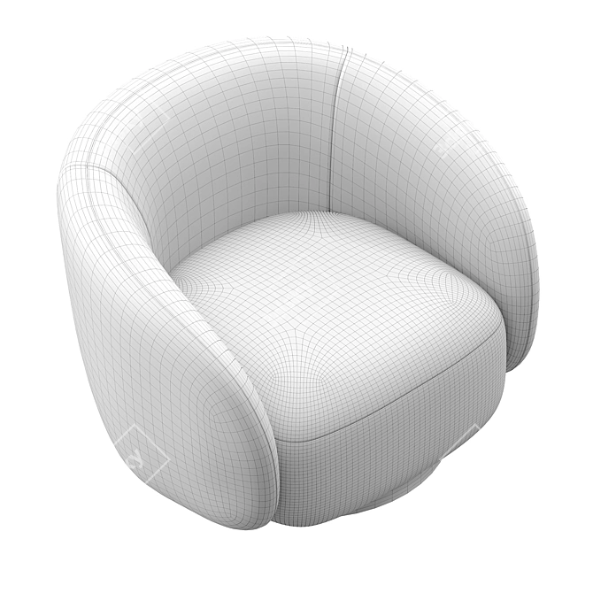 EICHHOLTZ BRICE Swivel Armchair | Cream Boucle 3D model image 1