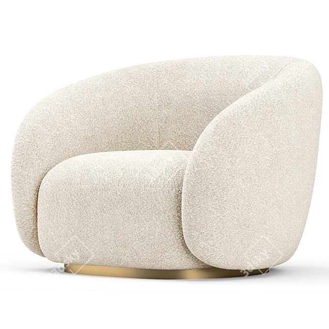 EICHHOLTZ BRICE Swivel Armchair | Cream Boucle 3D model image 7