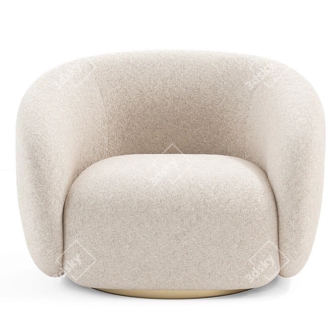 EICHHOLTZ BRICE Swivel Armchair | Cream Boucle 3D model image 10