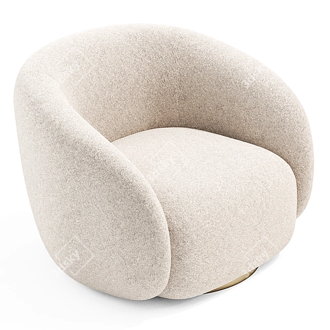 EICHHOLTZ BRICE Swivel Armchair | Cream Boucle 3D model image 11