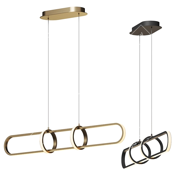Sleek Portici LED Linear Suspension 3D model image 1