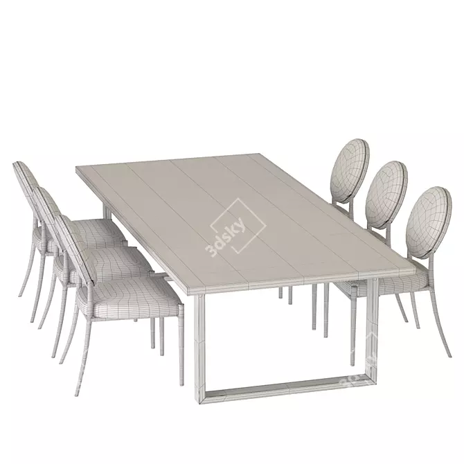 Elegant Remington Dining Set: Luxurious Design, Perfect Dimensions 3D model image 7
