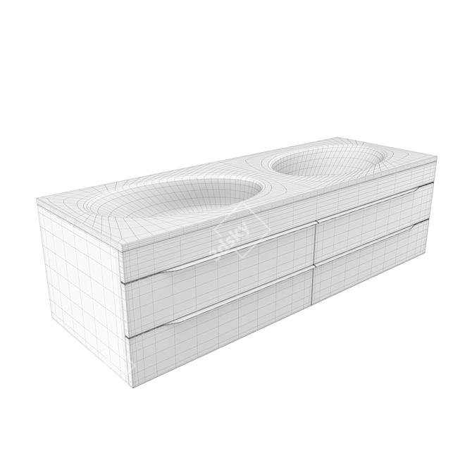 Elegant Sink Cabinet: Malaya OUM 140 3D model image 6