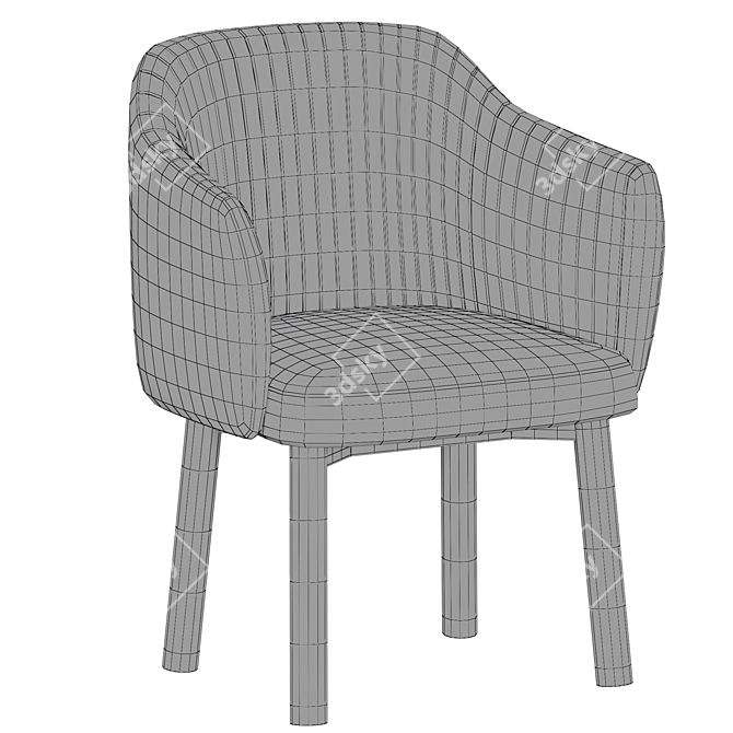 Coral Armchair: Modern Comfort and Style 3D model image 5