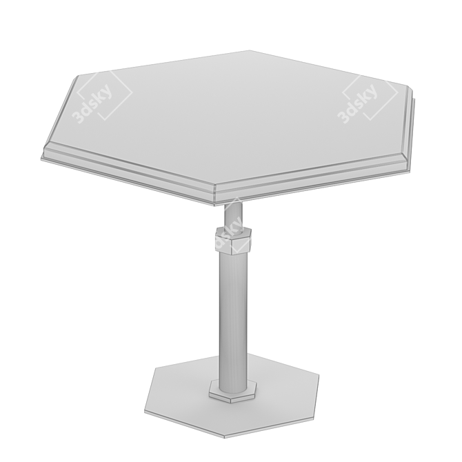 Elegant Hexagon Pedestal Table 3D model image 3