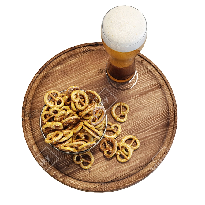 Craft Beer & Pretzel Set 3D model image 3