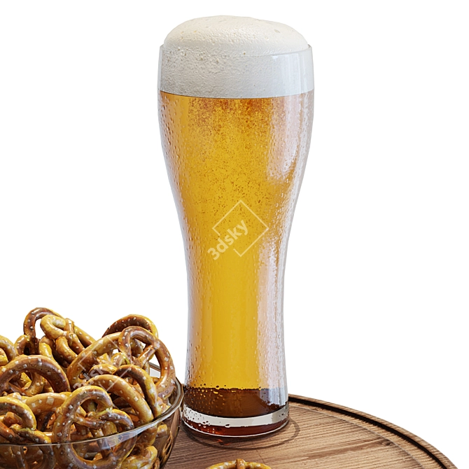 Craft Beer & Pretzel Set 3D model image 4