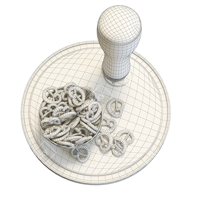 Craft Beer & Pretzel Set 3D model image 7