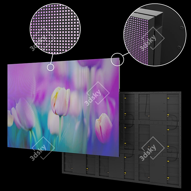 High-Definition LED Screen 3D model image 1