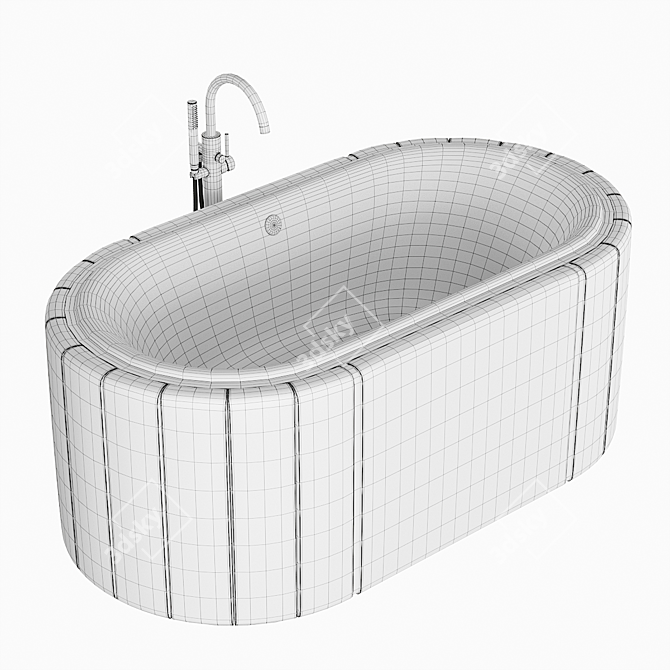 Luxury Darian Bathtub: Exquisite Design 3D model image 5