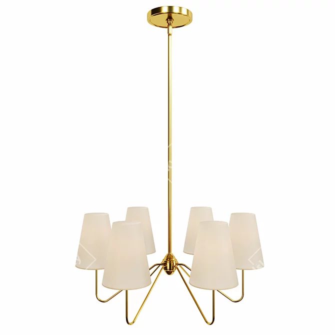 Berkshire Arm Chandelier: Elegant Illumination 3D model image 2