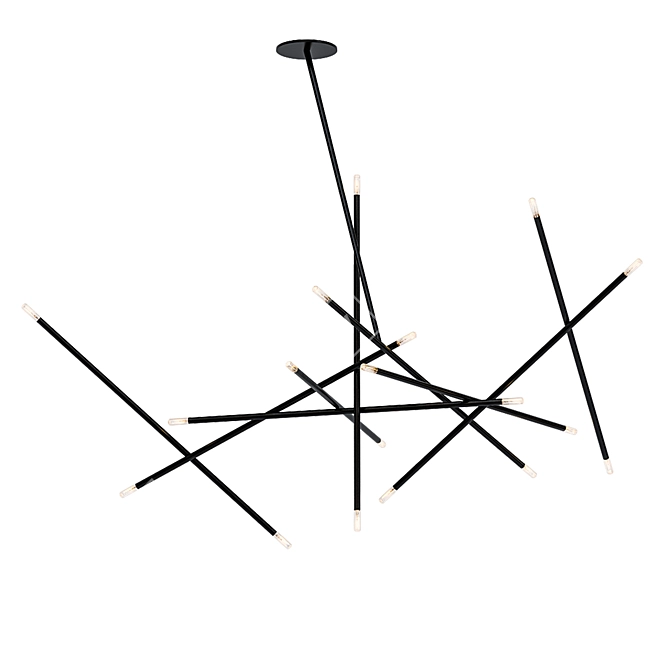  Brass 10-Stick Chandelier 3D model image 1