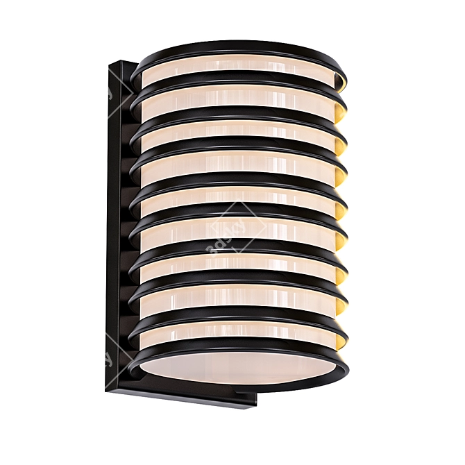 Outdoor Wall Light: John Black Grid 3D model image 1