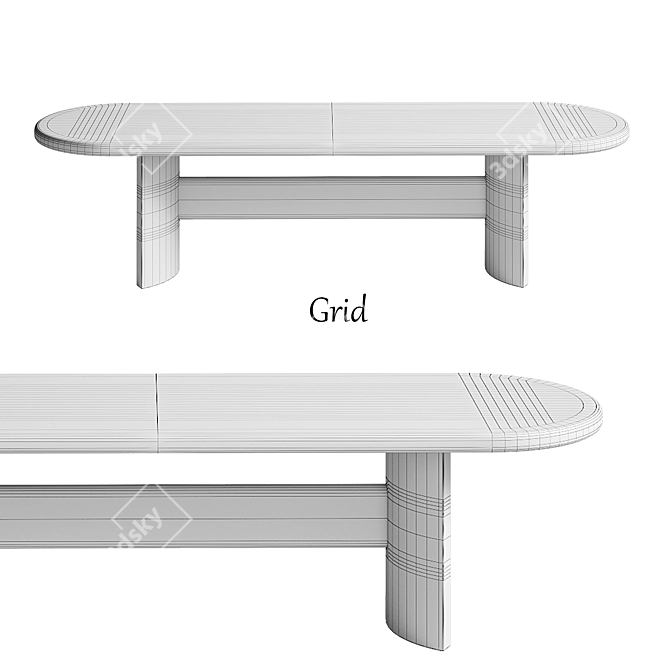 Samurai ST 01 - Stylish Wood Table 3D model image 11
