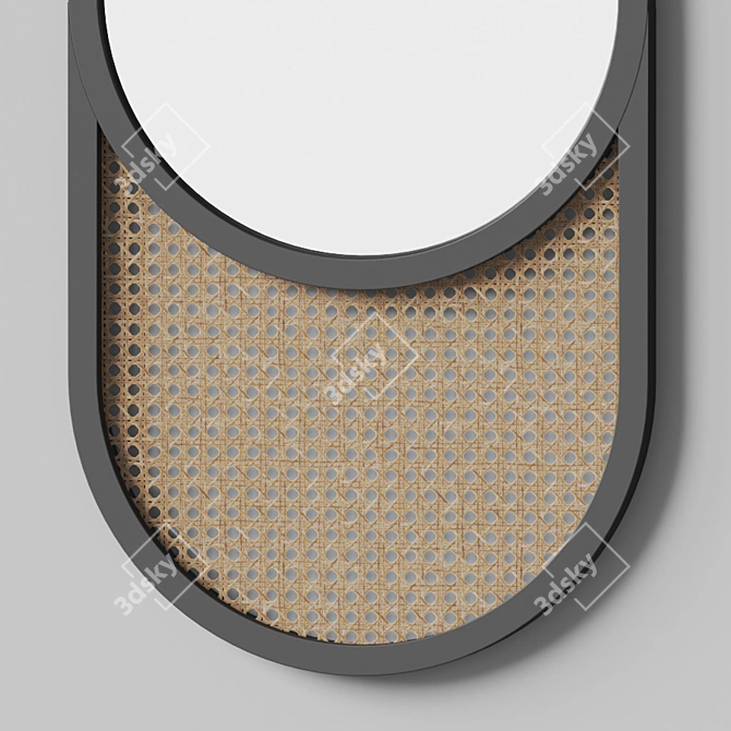 Waska Oak and Rattan Mirror 3D model image 3