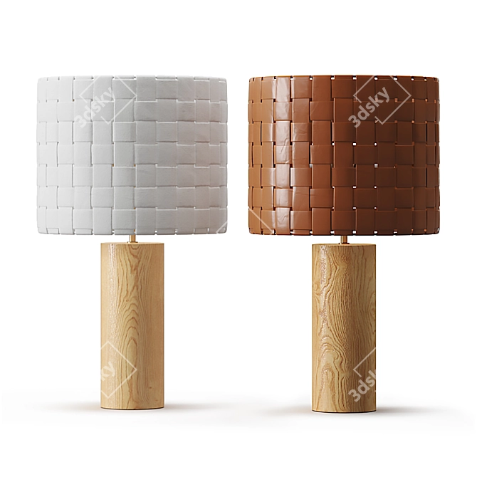 Shinola Parker Rustic Wood Table Lamp 3D model image 1