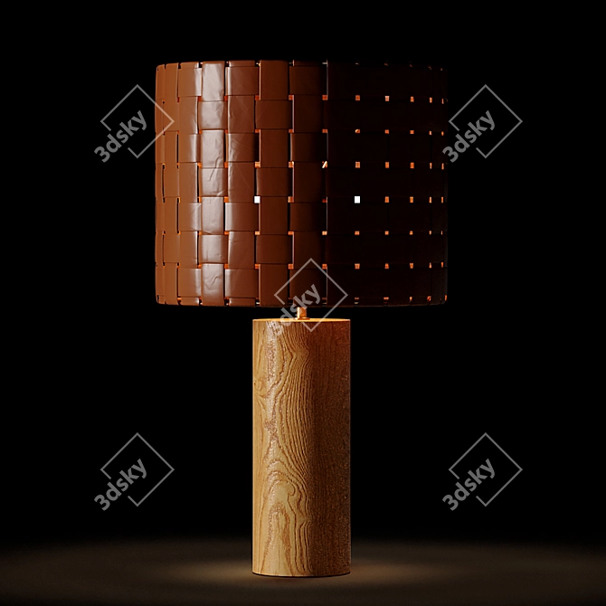 Shinola Parker Rustic Wood Table Lamp 3D model image 4