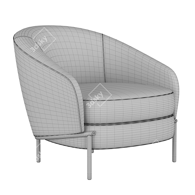Elegant Lloyd Armchair by Longhi 3D model image 5