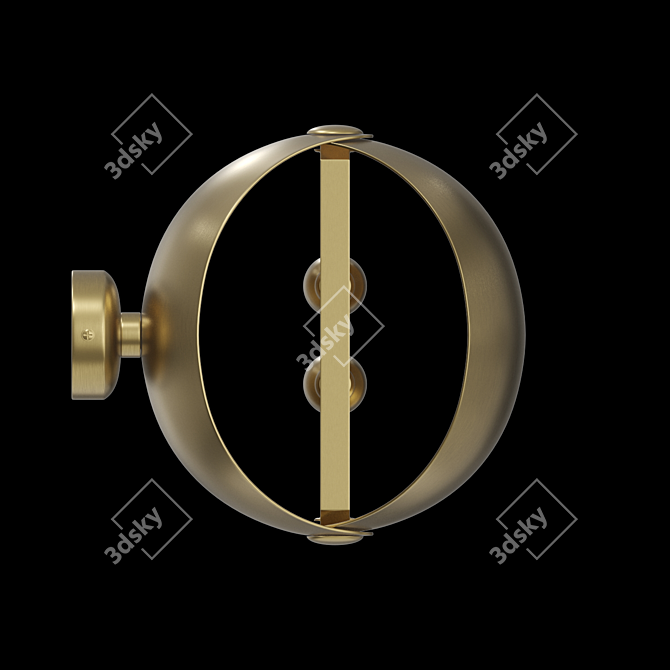 Metallic Segmented Wall Lamp 3D model image 3