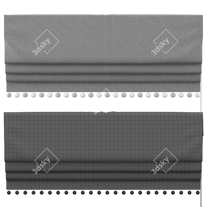 Elegant Roman Curtains | Amy Joanne Interiors 3D model image 2