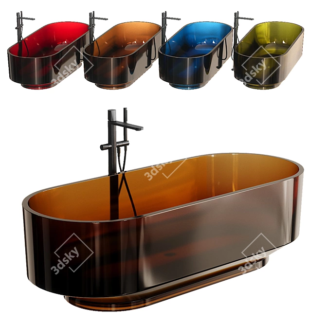 Luxurious Oval Cristalmood® Bathtub 3D model image 4